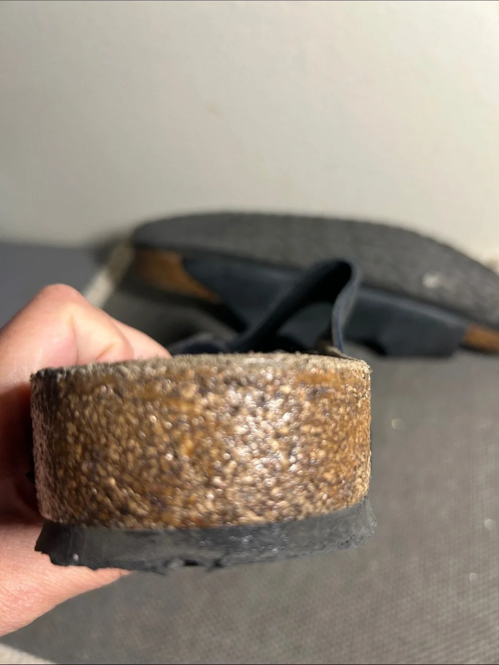 Birkenstock Arizona Two-Strap Black Suede and Leather Sandals